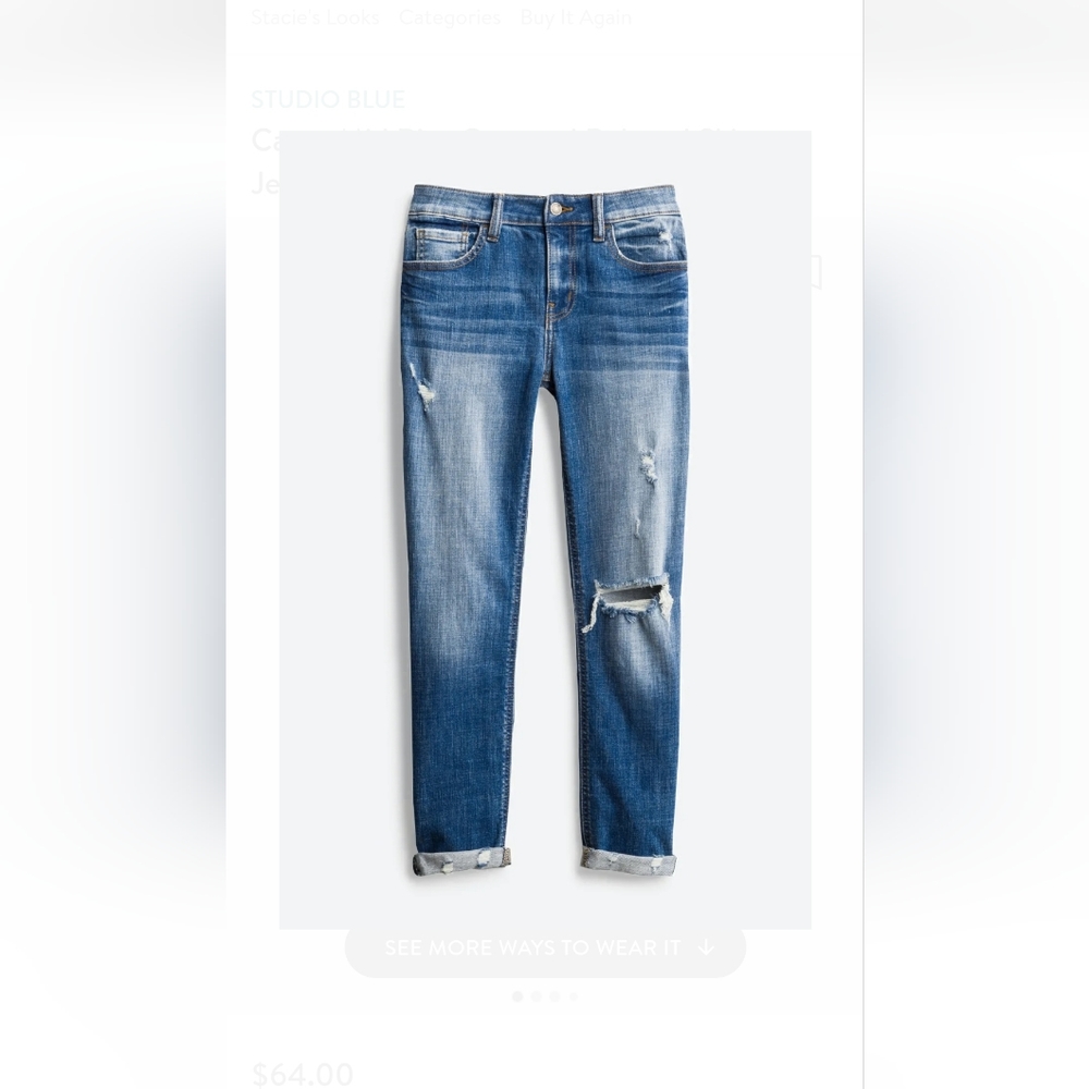 STUDIO BLUE Casey Mid Rise Cropped Relaxed Skinny Size 29